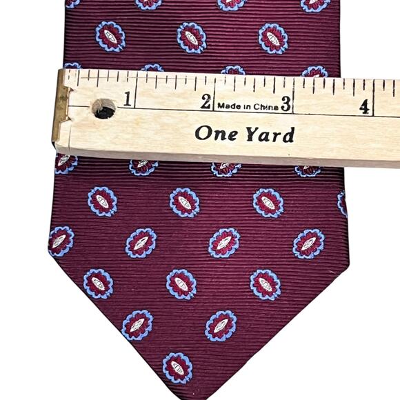 Vintage Brooks Brothers Neck Tie Burgundy Floral Repp Silk Classic Preppy USA - Picture 5 of 9